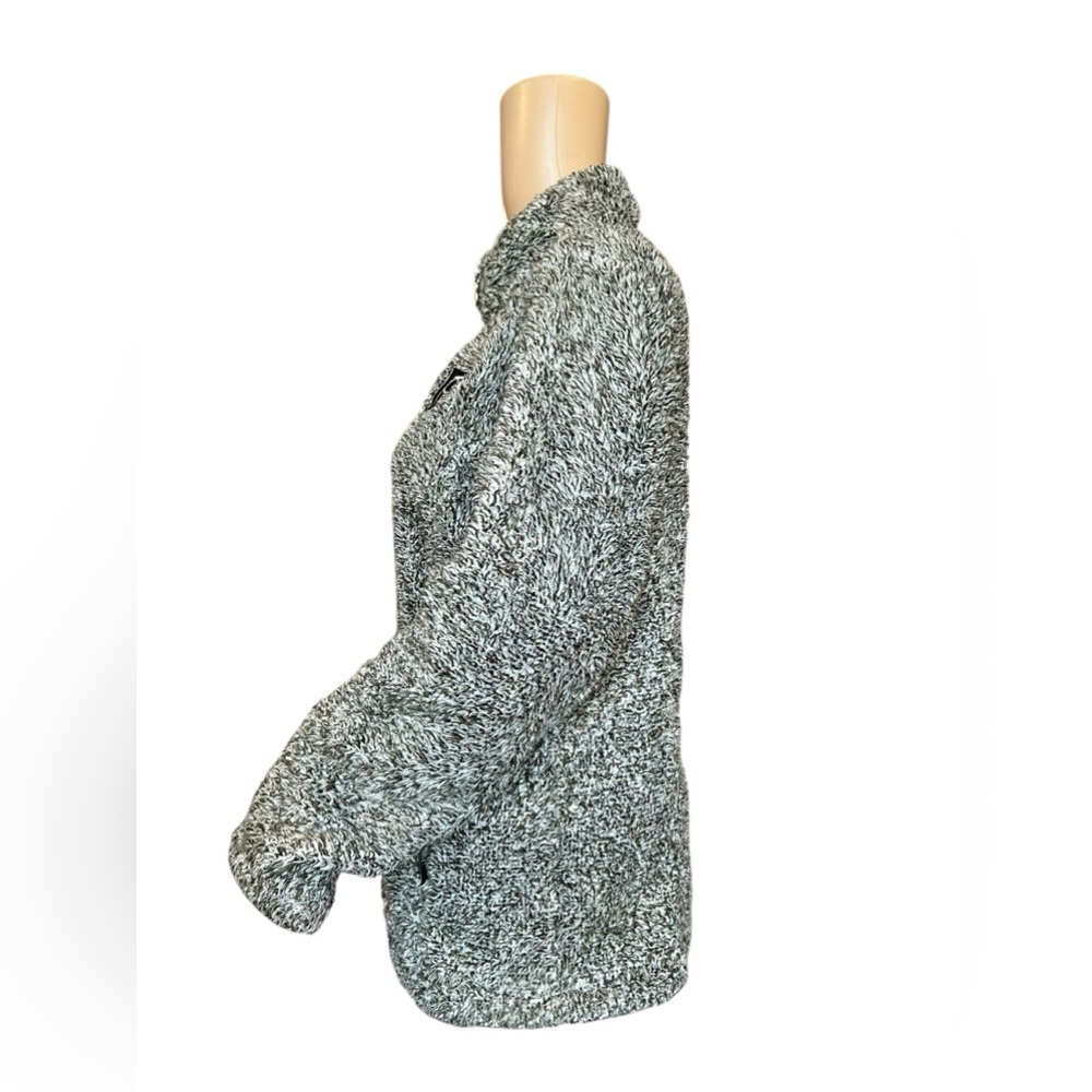 Disney Parks Jacket Womens Small Plush Fleece Sherpa Gray Black Full Zip - Picture 3 of 12